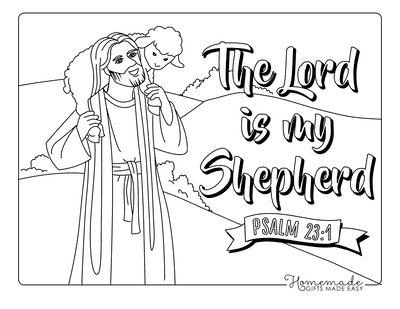 Bible Coloring Pages Psalm 23 1 Lord Is My Shepherd