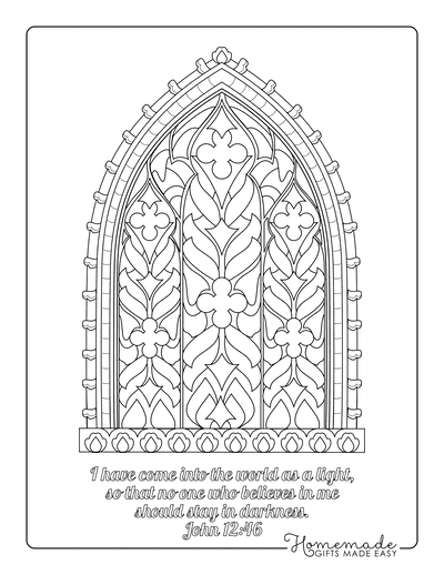 Bible Coloring Pages Stain Glass Window
