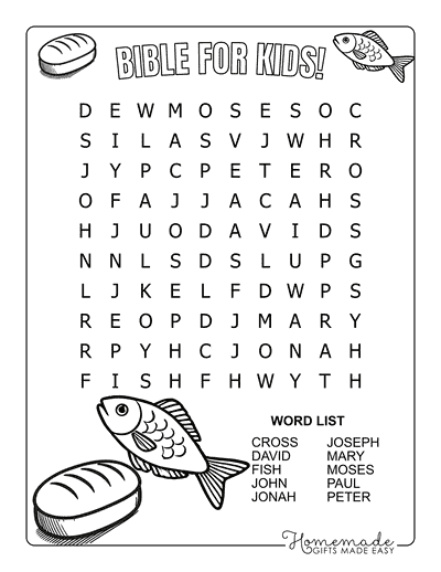 Bible Word Search for Kids Easy