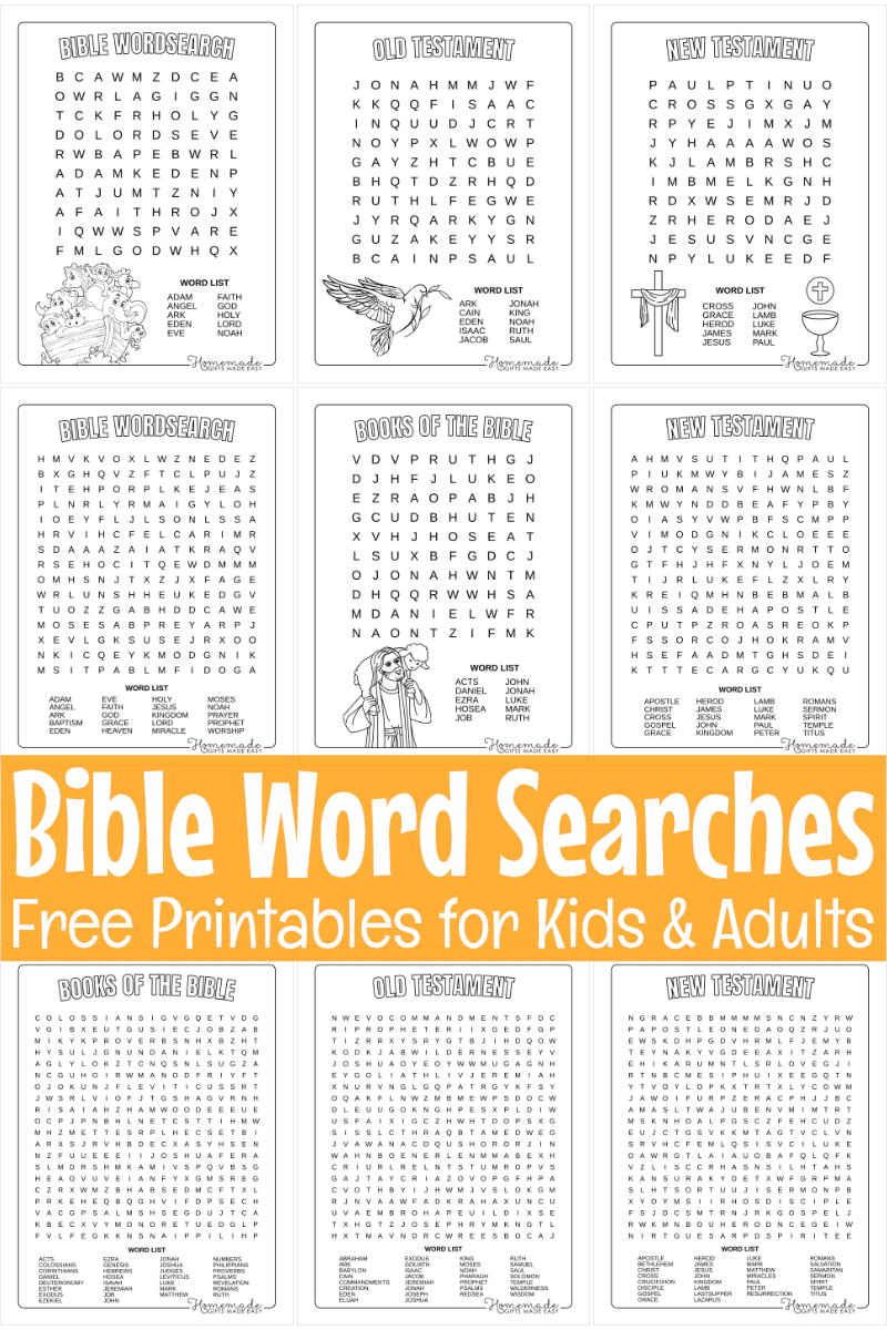 Free printable Bible Word Search