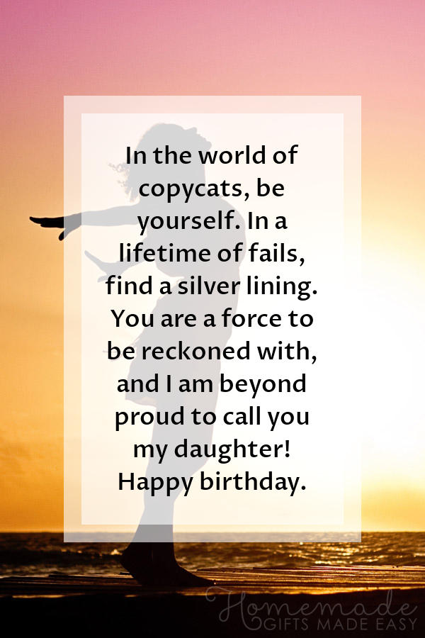 birthday wishes for daughter be yourself