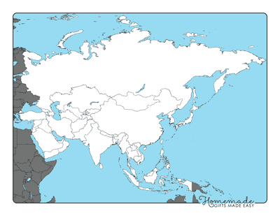 Free Printable Blank Map Of Asia Blank Asia Map Simple Outlines Highlighted Countries 400x309