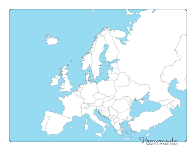 Free Printable Blank Map Of Europe Blank Europe Map Simple Outlines Blue Ocean 400x309