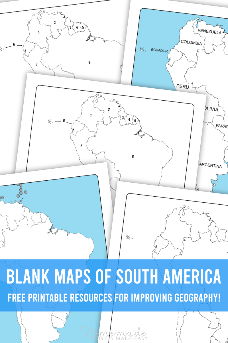 Free Printable Blank South America Map
