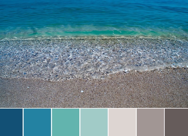blue and green make teal ocean swatches