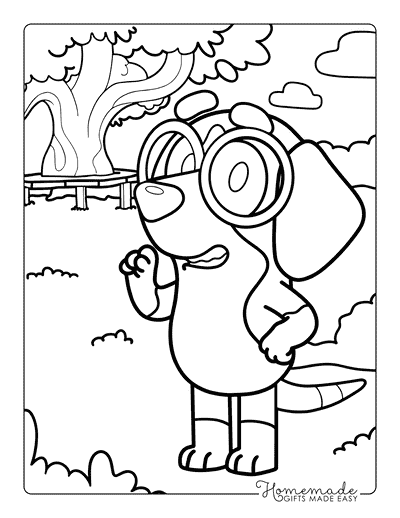 Bluey Coloring Pages Blueys Schoolmate Honey Outline