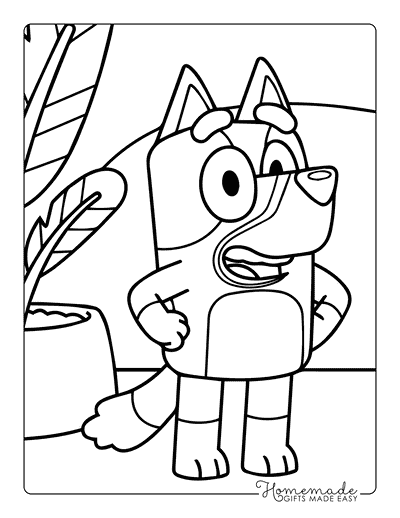 Bluey Coloring Pages Easy Full Page Bluey Outline for Kids