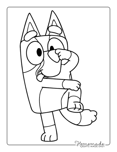Bluey Coloring Pages Easy Silly Bluey Outline for Kids