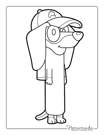 Bluey Coloring Pages Easy Snickers Outline Bluey Coloring Page
