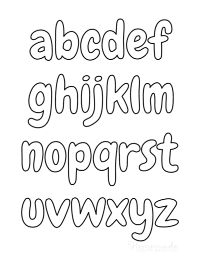 lowercase bubble letters alphabet