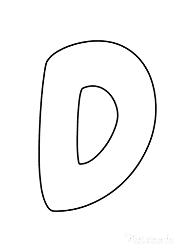 Bubble Letters Rounded Uppercase D