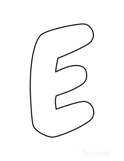 Bubble Letters Rounded Uppercase E