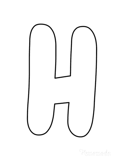 Bubble Letters Rounded Uppercase H