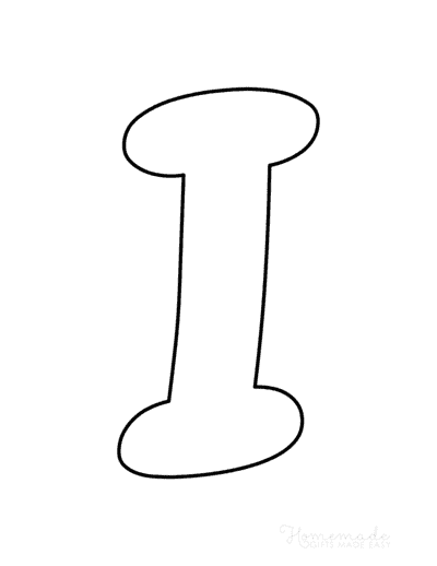 Bubble Letters Rounded Uppercase I