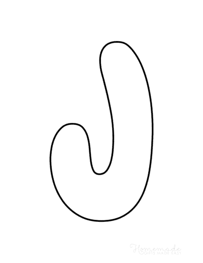 Bubble Letters Rounded Uppercase J