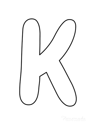 Bubble Letters Rounded Uppercase K