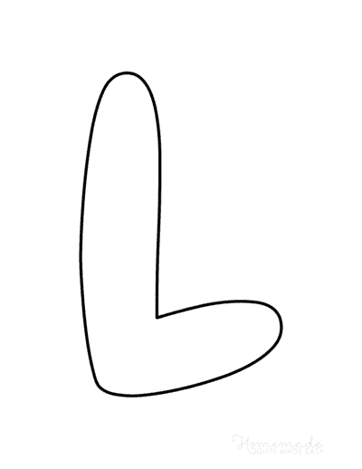 Bubble Letters Rounded Uppercase L