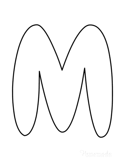 Bubble Letters Rounded Uppercase M