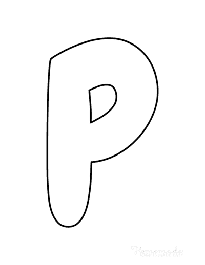 Bubble Letters Rounded Uppercase P