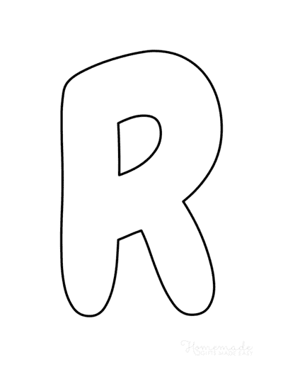 Bubble Letters Rounded Uppercase R