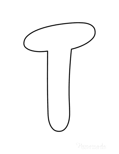 Bubble Letters Rounded Uppercase T