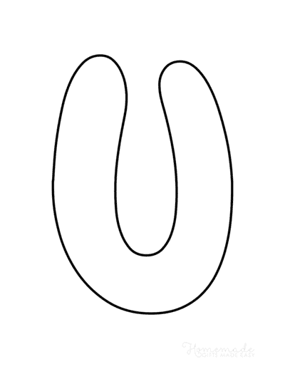 Bubble Letters Rounded Uppercase U