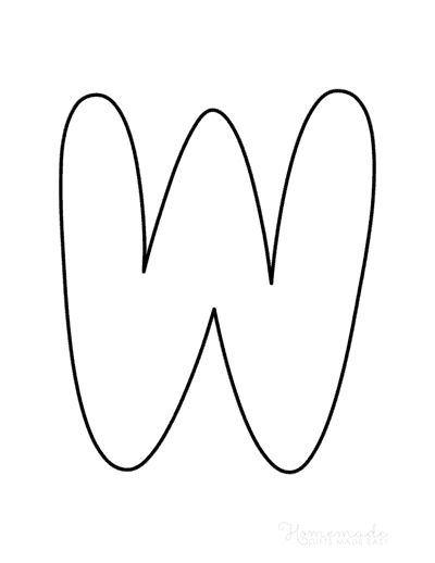 Bubble Letters Rounded Uppercase W