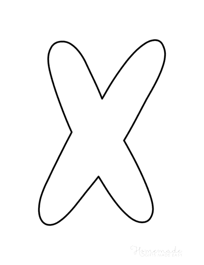 Bubble Letters Rounded Uppercase X