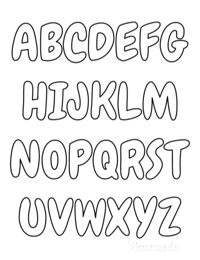 lowercase bubble letters alphabet