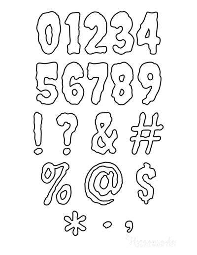 bubble letters spooky style alphabet all