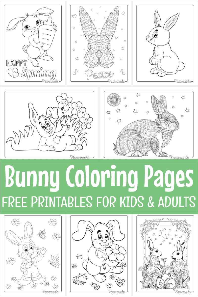 free printable bunny coloring pages