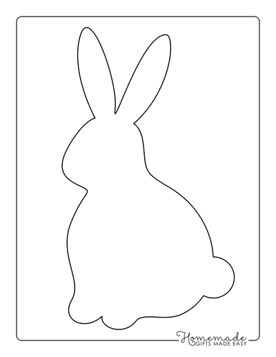 Bunny Template Cute Outline Big Ears Large