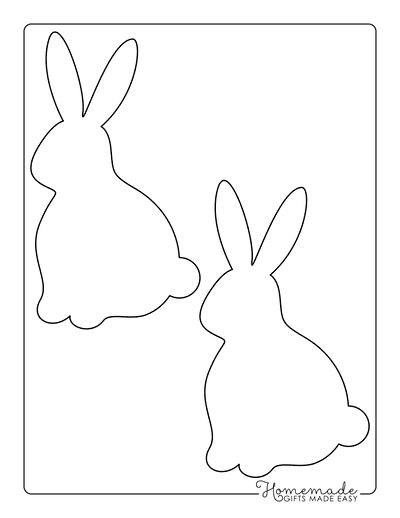 Bunny Template Cute Outline Big Ears Medium