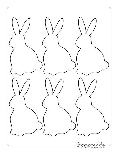 Bunny Template Cute Outline Big Ears Small