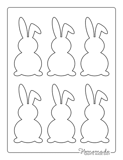 Bunny Template Easy Outline Floppy Ear Small