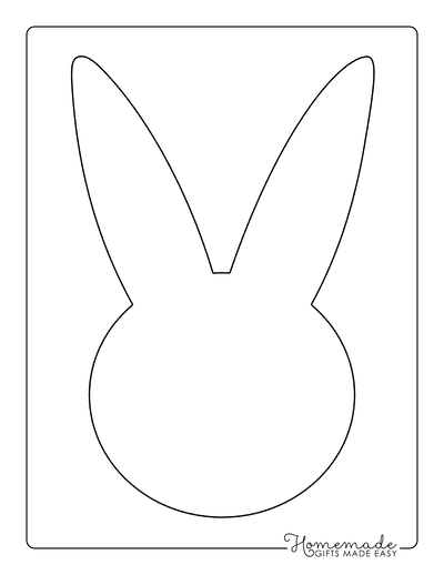 Bunny Template Easy Outline Large