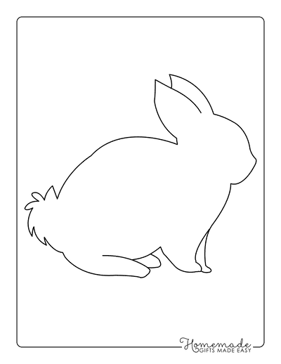 Bunny Template Outline Side View Large