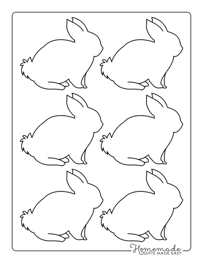 Bunny Template Outline Side View Small
