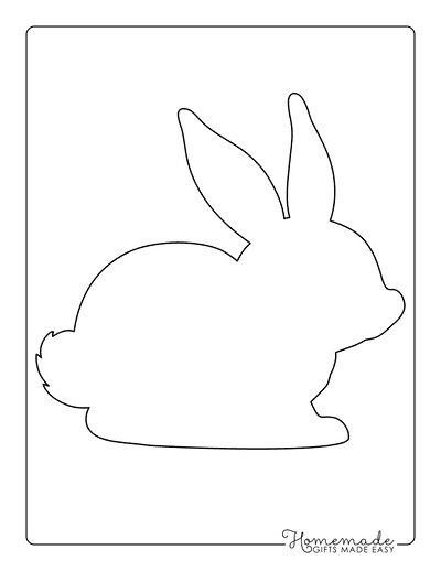 Bunny Template Side View Fluffy Tail Large