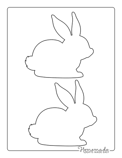 Bunny Template Side View Fluffy Tail Medium