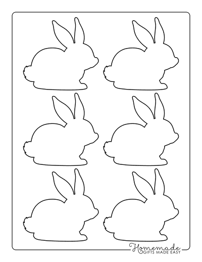 Bunny Template Side View Fluffy Tail Small