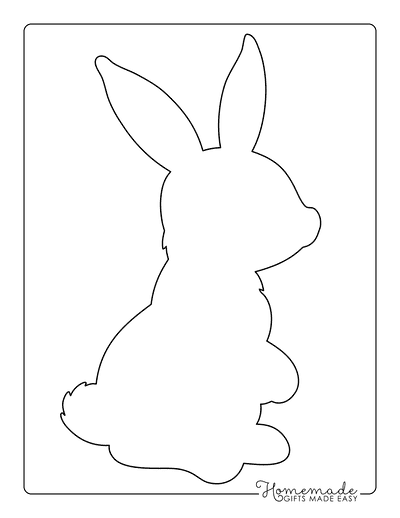 Bunny Template Sitting Rabbit Side View Large