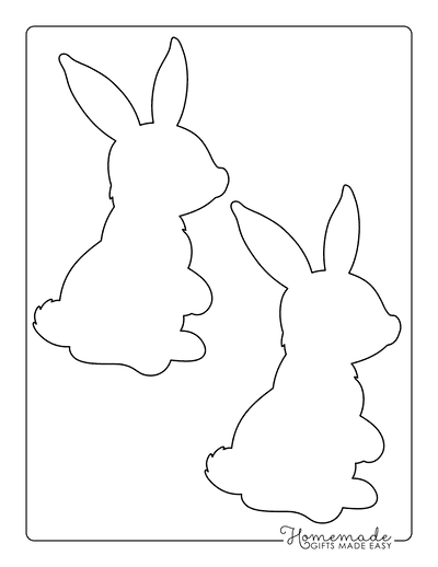 Bunny Template Sitting Rabbit Side View Medium