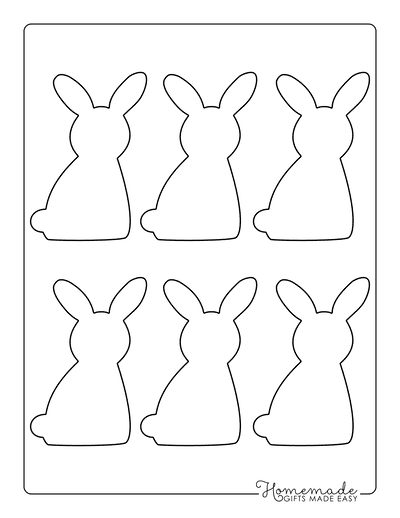 Bunny Template Sitting up Big Ears Small