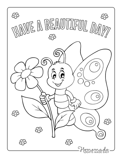 Floral Butterfly Coloring Sheet