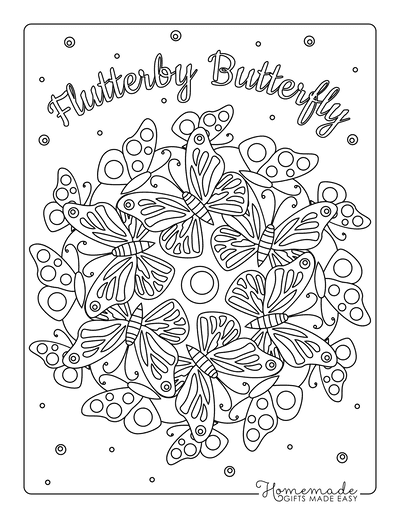 Butterfly Coloring Pages Circle of Butterflies