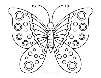 Butterfly Coloring Pages Circles