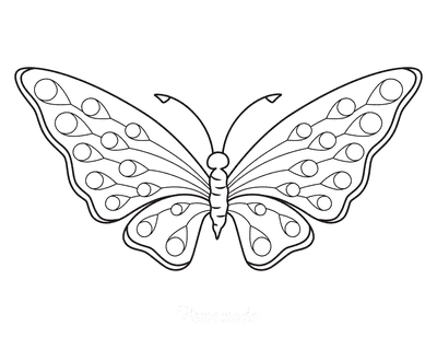 free butterfly coloring pages for kids adults