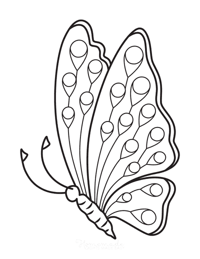 Butterfly Coloring Pages Eyes Side View