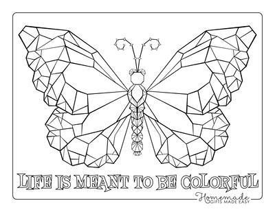 Butterfly Coloring Pages Geometric Pattern